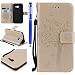 Produktbild FESELE Schutzhülle für [Samsung Galaxy A5 2017] Baum Prägung Brieftasche Hülle Leder Tasche Flip Case Handyhülle mit Standfunktion und Magnetverschluss, Samsung Galaxy A5 2017 Schön Schmetterling Katze Bookstyle Flip Hülle Case Strap Lanyard Wallet Cover Kartenfach Leder-Mappen-Karten-Slot-Abdeckung für Samsung Galaxy A5 2017 + Blau Eingabestift Stylus Touch Pen-Baum Katze,Golden
