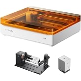 xTool M2 Laser Engraver 10W with CMYK Printer and RA3 Lite Rotary Accessory, Class 1 Closed Laser Engraving Machine for Glass