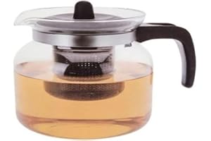 THE MAGIC TOY SHOP EMA CE4000020 Teekanne mit Filter, Transparent/Schwarz, 1,5 l