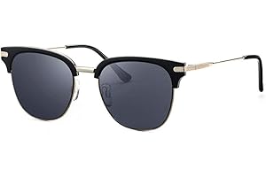 Avoalre Lunettes de Soleil Femme Demi-cerclées Polarisées Lentille PC Mode