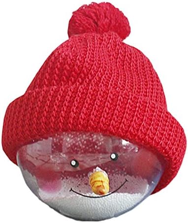 Creative Christmas snowman child toy plastic christmas ball,Gifts for Kids, Party Home Tree Decor - Grey White and Red by Melissa (red)