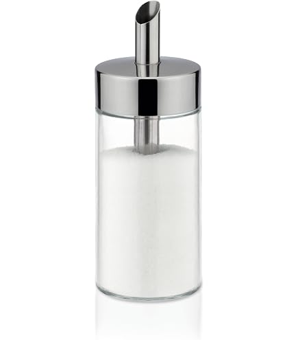 Zuckerstreuer „ZUCKER“ Aus Glas Mit Edelstahl-Ausgießer – 350 Ml, Nachfüllbar, In Geschenkbox, Ideal Für Kaffeerunden