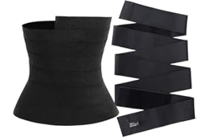 GENERIC Doniya Fitness Snatch Me Up Wrap Bandage Waist Trimmer Tummy Wraps Belt for Women Waist Wrap Gym Accessories Waist Trainer Black, One Size