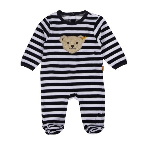 Steiff Unisex Baby Strampler 1/1 Arm Not Applicable Striped Long Sleeve Onesie, Blue (steiff Marine Blue 3032), 0-3 Months (Manufacturer size: 3 mois)