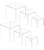 CECOLIC Lot de 2 présentoirs en acrylique transparent, grand plateau surélevé, 4 marches, pour figurines Pop, cupcake, rouge à lèvres, vernis à ongles, condiment, 30 x 27,5 x 16,5 cm CECOLIC Lot de 2 présentoirs en acrylique transparent, grand plateau surélevé, 4 marches, pour figurines Pop, cupcake, rouge à lèvres, vernis à ongles, condiment, 30 x 27,5 x 16,5 cm