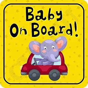 CVANU Baby On Board Kids Safety Warning Sticker for Driver, Safety Caution Sign Stickers CV-23