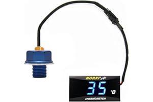 NORXI Motorrad-Öl-Thermometer, digitales Öl-Thermometer, elektronisches Ölthermometer mit Temperatursensor-Adaptern (Blau, M16 x 1,5)
