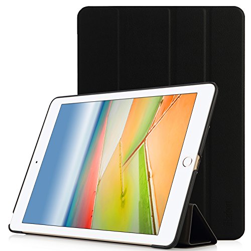 iHarbort® Neues iPad 2017 9,7 Zoll Hülle - Mehrfachwinkel geringes Gewicht PU Leder Tasche Hülle Etui Schutzhülle Ständer Smart Cover für Neues iPad 2017 9,7 Zoll , mit Schlaf / Wach-up-Funktion Schwarz