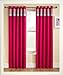 Ready Made Eyelet Thermal Blackout Curtains with Co-ordinating Aztec Detail Panel. Colour and Size: Fuchsia Pink 117cm (46") x 137cm (54")