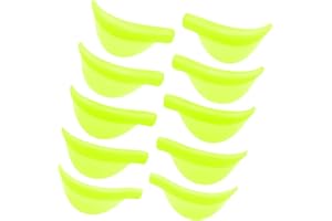 Libeauty Eyelash Perm Pads, 10pcs Silicone Lash Lift Shields for Eyelash Perm, XS/S/M/L/XL 5 Size Reusable Soft Lash Lifting Rods (Yellow)