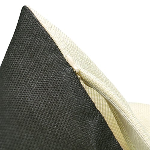 Luxbon 2x Schwarz und Beige Totenkopf Schädel Leinen Kissenbezug Pillowcase Auto Haus Halloween Deko 45 x 45 cm - 6