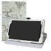 Produktbild LFDZ Lenovo Tab E8 HD Drehbarer Hülle 360° Drehbarer Stand Cover Premium Schutzhülle Tasche Etui mit Ständerfunktion Case für 8.0" Lenovo Tab E8 HD 2018 Tablet-PC,Map White