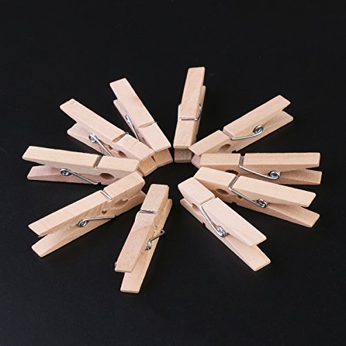 ULTNICE 4.8 cm Mini Holz Wäscheklammer Foto Handwerk Clips – 100pcs - 5