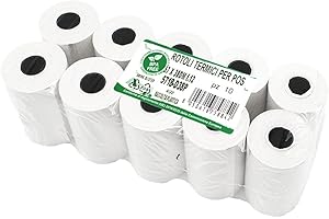 FOXNEC 10 Rotoli Pos 57mm x 18M x 12mm - Rotoli Pos di Carta Termica - Registratore di Cassa - Ricevute Bancomat Rotolini per Terminale Pos e Pagamento Elettronico