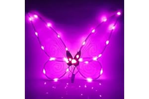 ALNILK Ailes de fée lumineuses pour filles et femmes, ailes de fée scintillantes à DEL avec guirlandes, costume d'Halloween, cosplay, ailes d'ange scintillantes pour enfants et adultes, cadeau de fête