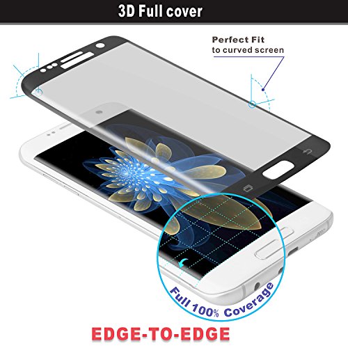 Galaxy S6 Edge Panzerglasfolie, ZXK CO 9H Hartglas Tempered Glass 3D Curved Screen Protector Full Coverage Hartglas Schutzfolie für Samsung Galaxy S6 Edge 100% durchsichtiger Panzerglas Screen Protector 3D Touch – Rahmen Schwarz - 4