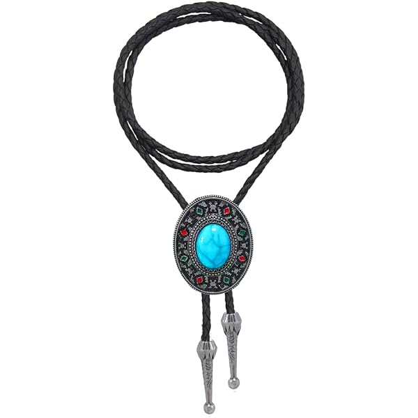 Cravate Bolotie Style Indien Western - Cuir Et Métal - Longueur ~45cm - Unisexe - Neuf Avec étiquettes