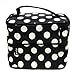 JACKY Wave Dot Case Makeup Double Cosmetic Hand Bag Tool Storage Toiletry (Black white)