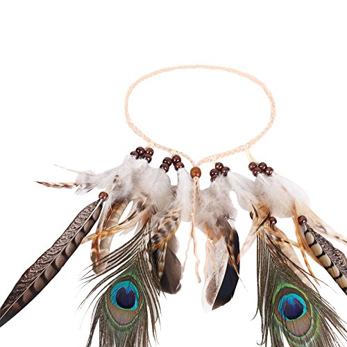 Mädchen böhmisches Feder-Kopfschmuck-Stirnband indisches Hippie-Haar-Band-Maskerade-Abendkleid-Kopfschmuck-Zusätze