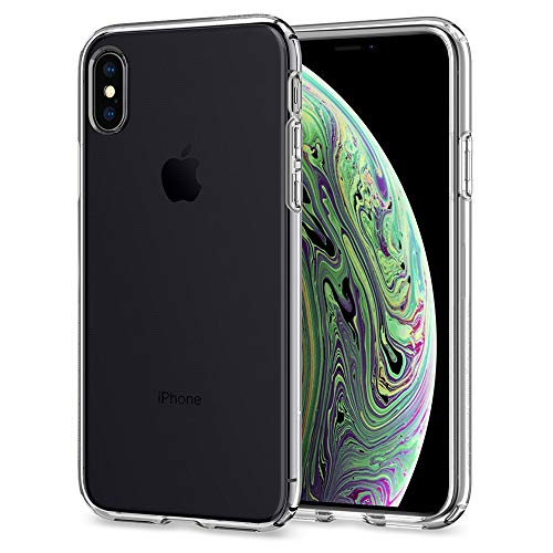 Spigen Liquid Crystal -  Funda iPhone XS X con Protecci  n TPU flexible y ligero  Transparente