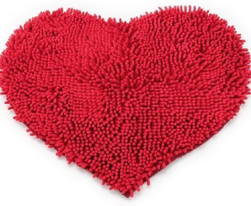 Akooya Heart Shaped Soft Fluffy Rug Bathroom Bedroom Carpet Mat RED