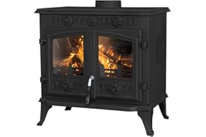 NRG Stove Cast Iron Multifuel Stoves Clean Burn Wood Burner Burning Fire Woodburning Fireplace Multi-Fuel Stove