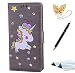 Produktbild Xiaomi Redmi Note 4 Handyhülle, Xiaomi Redmi Note 4 Hülle, TOUCASA® Geprägtes Buntes Einhorn Premium PU Leder Flip Wallet Schutzhülle Stoßfest Bumper mit Kartenhalter Klappständer Magnetic Case Hülle für Xiaomi Redmi Note 4 + Gratis Touch Stylus Pen & Staubstecker-Grau