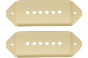 Musiclily Pro 49,2mm P90 Dog Ear Copri Pick Up Short/Low Posizione del Manico Pickup Covers per USA Les Paul/Epiphone Stile Vintage, Crema (Set di 2)
