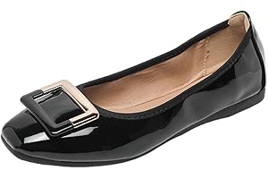 ANUFER Women's Soft Flat/Low Wedge Heel Slip-On Ballerina Walking Shoes