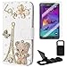 Price comparison product image Semoss 3 in 1 Bundle Set 3D Bling Crystal Dimond Rhinestone Bear and Eiffel Tower Case Cover for Samsung Galaxy Note 4 Bling Bumper Hard Back Skin Cover with Hold and Screen Protector