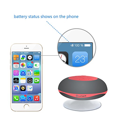 NeuftechÂ® Altoparlante Cassa Speaker Bluetooth Impermeabile da Doccia Portatile con Microfono Incorporato per iPhone e Smartphone Android e Tablet PC, ecc (rosso)