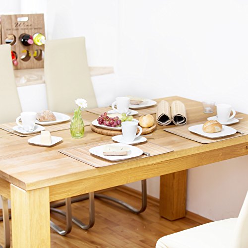 Relaxdays Tischset 6 teilig, Platzdeckchen, Bambus, rutschhemmende Unterseite, 30 x 45 cm, 6er Platzset, 6 Tischmatten, abwischbar, natur - 2