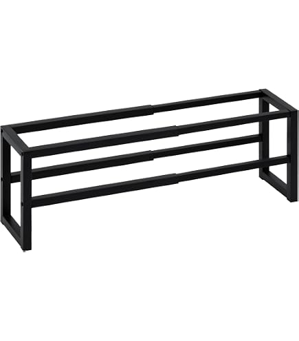 Yamazaki 2573 Scaffale Portascarpe Interno Estensibile - Nero - Acciaio - Larghezza Regolabile 34-60 Cm - 5