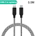 Produktbild Type C auf Lightning kable, QGhappy (Nylon /0.5M ) USB C auf Lightning Data Sync & Charge Power Delivery schnell laden für iPhone X, iPhone 8/ 8 Plus