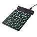 Produktbild Hintergrundbeleuchtete Zifferntastatur für Laptop, Xingqijia USB-Nummernblock mit 19 Silent Keys / Big Crystal Letter / Number Lock-Funktion, Kompatibel für PC / Computer / Notebook / Tablet PC - Schwarz