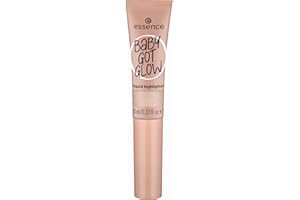 essence Baby Got Glow nr 10 rozświetlacz w płynie, złoty, natychmiastowy efekt, łatwy do usunięcia, błyszczący, wegański, bez oleju, parabenów i mikroplastiku, 1 opakowanie (10 ml)