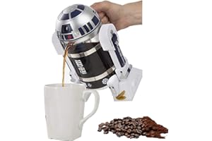 DOUUP Bouteille De Café De Presse FrançAise Portative De 960ml/32.5oz, Machine à Café De Presse FrançAise De Voyage en Forme De Robot, Machine De Machine à Café Expresso De PoinçOn à La Main