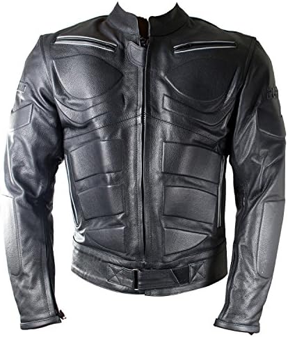 Perrini Men's Black Motorcycle Riding Armor Biker Racing Motorbike Riding Genuine Leather Jacket