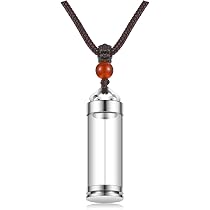 Stainless Steel Screw Cap Glass Tube Vial Pendant Necklace - Urn Charm / DIY Keepsake
