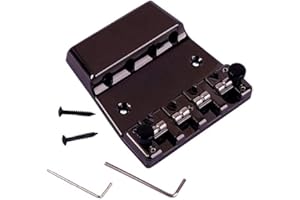 Alnicov Bass Bridge, Reparatur der E-Gitarren-Bassbrücke mit Bolzen und Schraubenschlüsseln für 4-saitigen Bass oder Gitarrenschuh-förmiges Schwarz