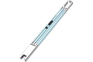 esLife Feuerzeug Elektro Kerzenfeuerzeug mit Sicherheitsschalter LED-Display, flammenlose tragbare Winddichte Plasmafeuerzeuge für Feuerwerk, Küche, Grill, Blau