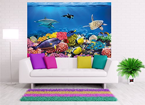 Fototapete Bunte Unterwasserwelt Wand-dekoration – Wandbild Aquarium Poster-Motiv by GREAT ART (210 x 140 cm) - 6