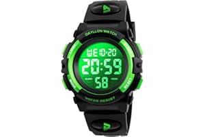 Dayllon Niños Relojes para Niños Deportes al Aire Libre 50M Impermeable Relojes Electrónicos 12/24 H Alarma Reloj Cronómetro/Calendario/LED Luz/Fecha Niño Niña Reloj de Pulsera