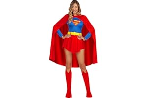 Funidelia | Disfraz de Supergirl para mujer Kara Zor-El, Superhéroes, DC Comics - Disfraz para adultos y divertidos accesorios para Fiestas, Carnaval y Halloween - Rojo
