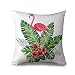 Produktbild Flamingo Dekokissen Kissenbezug Kissen Bezüge Überwurf für Bett Decors Kissenbezug Fall für Sofa und Couch 45 x 45 cm Tropical Outdoor paml Banana Leaves Überwurf Kissen Bezüge