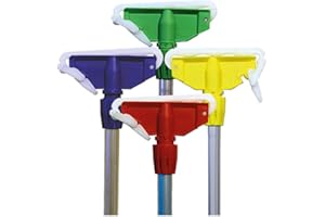 Ramon Hygiene 135cm Aluminium Handle with Fitted Kentucky Mop Holder, For Use with Kentucky Mops, Red AHK135R