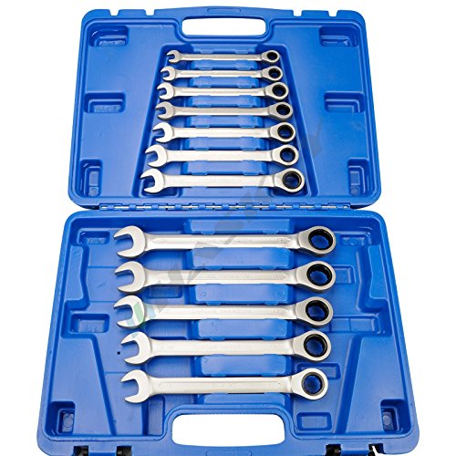 Ratschenschlüssel Ring Maul Ratsche Schlüssel Satz 8-19mm Werkzeug Set 12 tlg - 2
