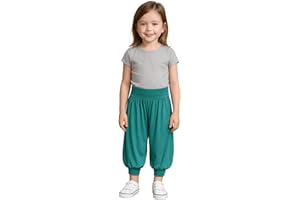STAR FASHION Kids Harem Loose Casual Baggy Sports Dancing Pants Girls Harem Children Trouser with Leg Cuffs Elasticated Waist UK 5 Years to 13 Years