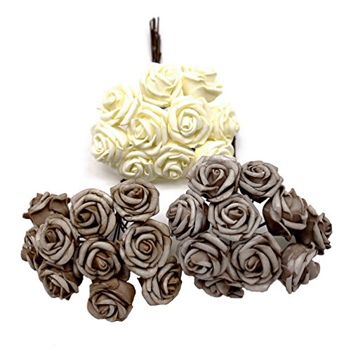 3 Bund Foamrosen Kaffe Sortiment, (30 Blüten) /TOP Qualität !!!