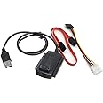 Aukson B45 3-in-1 USB 2.0 to IDE/SATA Adapter Cable for 2.5" and 3.5" Hard Drives - Includes SATA 15pin Female and 4-Pin Mole